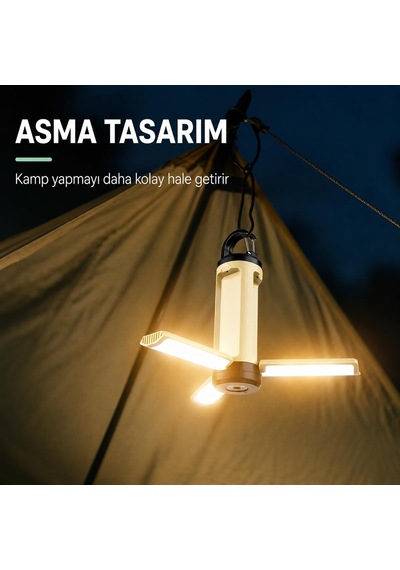Tr Çok Fonksiyonlu Type-c Şarjlı Kamp Lambası 3 Işık Kaynaklı Ly23