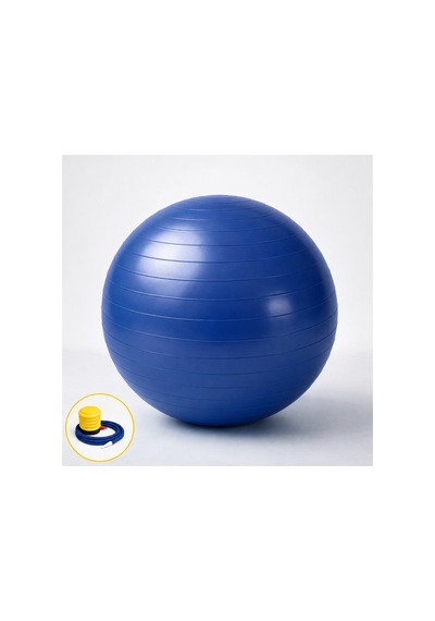 Evapera Yeni Nesil Pilates Topu + Pompa Profesyonel Dayanıklı Fitness Yoga Denge Egzersiz Plates Topu 75 Cm Mavi