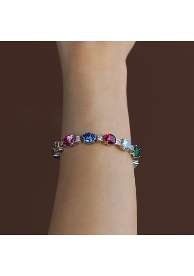 Swarovski Cubic Taşlı Gümüş Bileklik