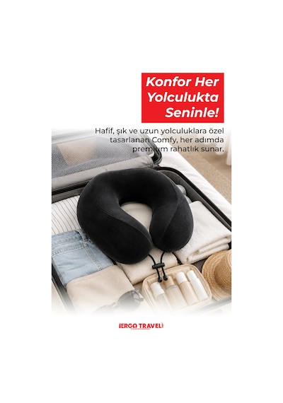 Viscofoam Comfy Ortopedik Seyahat Yastığı Visco Boyun Destekli Seyahat Yastığı - Siyah | Ergo Travel Viscofoam Comfy Ortopedik Seyahat Yastığı Visco Boyun Destekli Seyahat Yastığı - Siyah | Ergo Travel