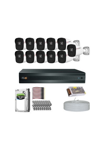 Rivo Dcam 11 Kameralı 40 Metre Gece Görüşlü Set 1tb 7/24 Hdd