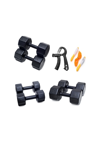 Ps Spor 3 Çift Dambıl Set 5 Kg 7 Kg 9 Kg Ve Sayaçlı Atlama İpi Ayarlanabilir Sayaçlı El Yayı