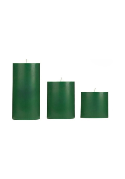Small Çam Kokulu Set Mum Çap 7 Cm Yeşil Beyaz
