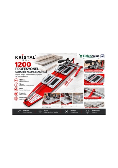 Ideal 1200 Profesyonel Seramik Kesme Makinesi 120 Cm Manuel Fayans Kesici - 932780865