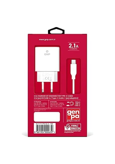 Gnp Genpa 2.1 Mah Type-c Kablo Ve Şarj Cihazı