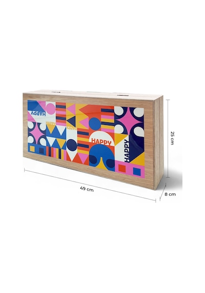 Biggdesign Happy Tavla, Çizilmez Zeminli, Mıknatıslı Mdf Kasa, 2 Kat Vernik Cilalı