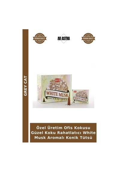 Özel Üretim Ofis Kokusu Güzel Koku Rahatlatıcı White Musk Aromalı Konik Tütsü