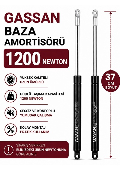 1200 Newton Gassan Amortisör Not:boyut 37 Cm Dir.. Siyah