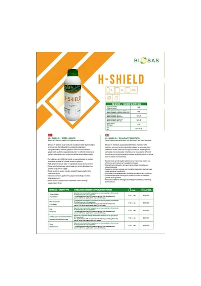 Biosas H-shield 1 Lt İkincil Ve İz Element Katkılı Sıvı Organomineral Gübre 1 L