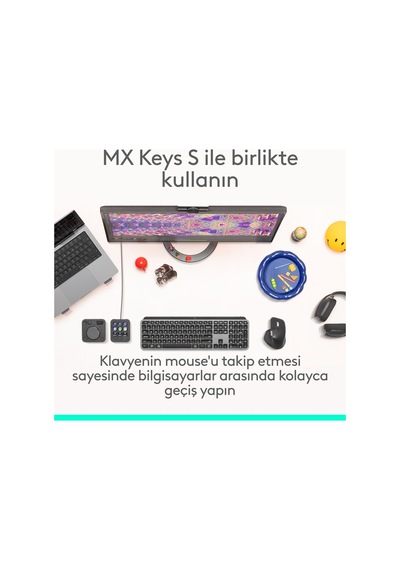 Logitech Mx Master 4 Dokunsal Geri Bildirimli 8000 Dpı Sessiz Kablosuz Bluetooth Mouse - Koyu Gri