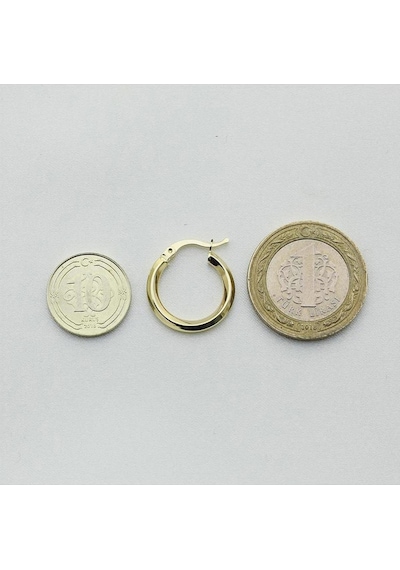 Keskin Altın Halka Küpe Çapı: 1.9 Cm Sarı Altın