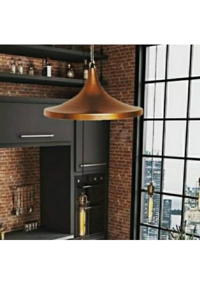 Riolight Retro Bakır Tekli Metal Sarkıt Çap: 36Cm