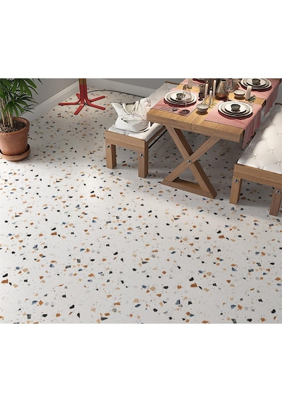 Yer Kaplama Zemin Kaplama Folyosu 65x130 Cm Terrazzo Mermer