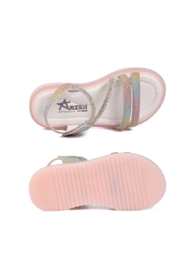 Arzen 26a94 P Gökkuşağı Kız Çocuk Sandalet Çok Renkli