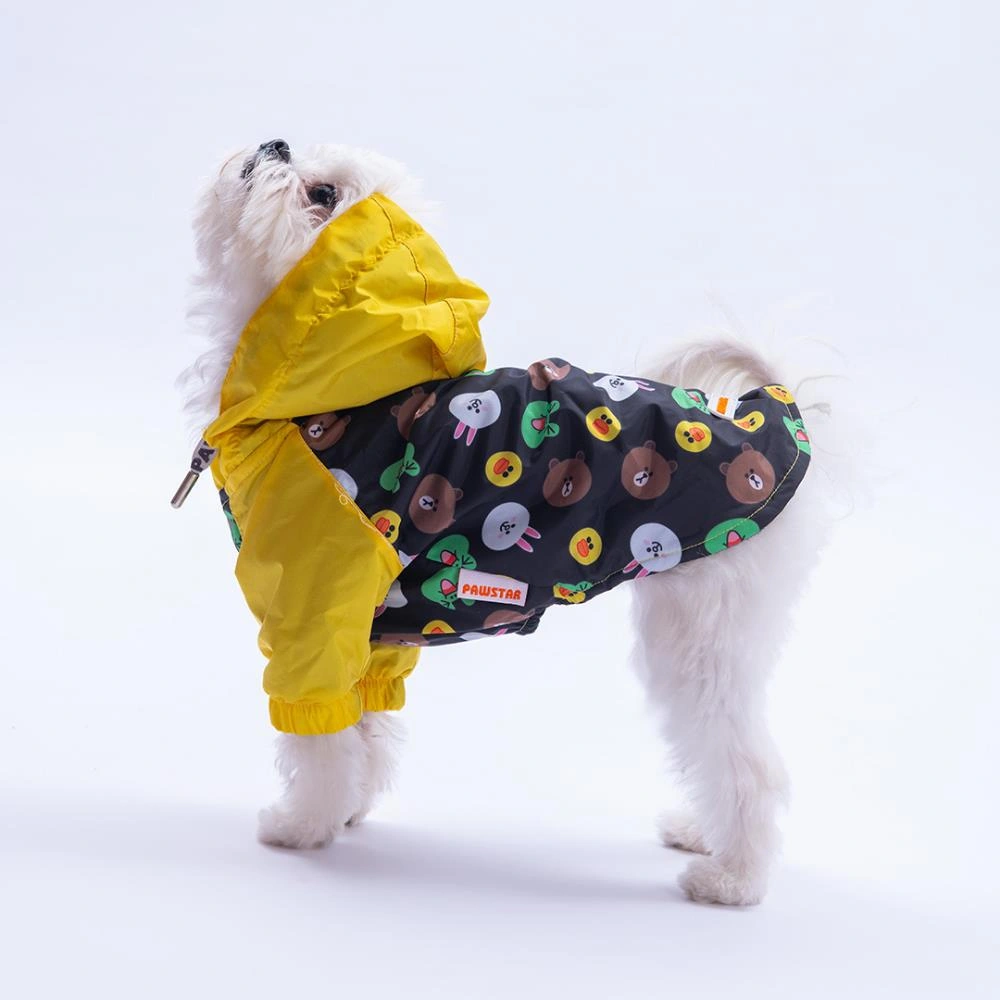 Osaka Smile Sarı Emoji Desenli Köpek Mont Köpek Yağmurluk Köpek Kıyafeti Köpek Elbisesi