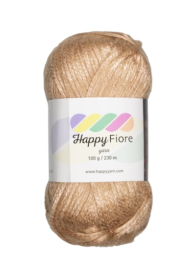 Happy Fiore Parlak Örgü İpi 100gr / 230mt Yünlü El Örgü İpliği - Vanilya