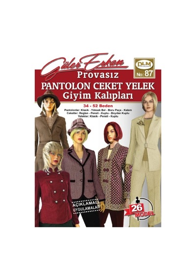 Güler Erkan Provasız Pantolon Ceket Yelek Giyim Kalıpları No: 87