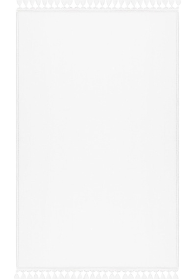 Valeryhome Vl Comfort Peluş Halı Beyaz Düz Saçaklı Beyaz