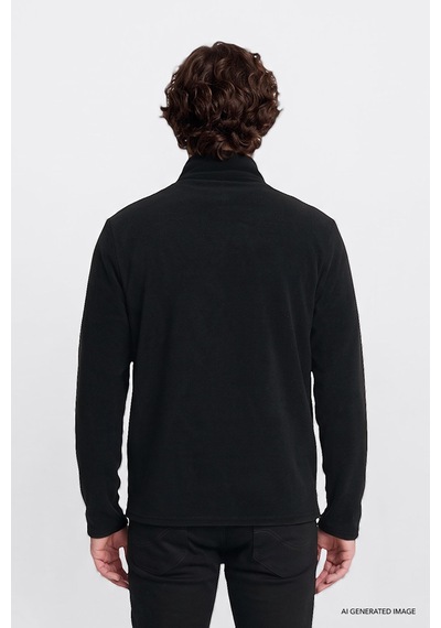 Lee Regular Fit Yarım Fermuarlı Dik Yaka Erkek Polar Sweatshirt L2620001001 Siyah