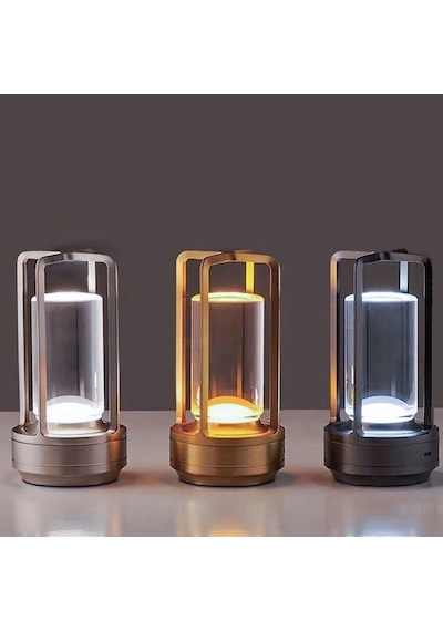 Cata Ct-8439 Vegas Masa Lambası 3 Renk Işık Fonksiyonlu Usb Şarjlı Silver Kasa Siyah