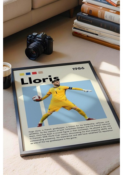 Hugo Lloris Çerçeveli Tablo - Dekoratif Çerçeveli Futbolcu Poster Tablo
