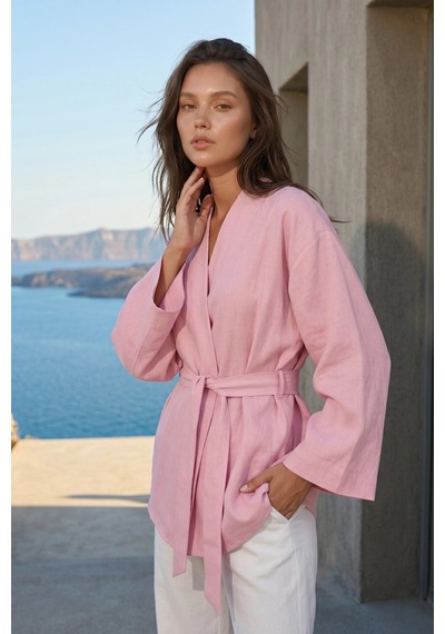 Kadın Kuşaklı Kimono 1177 Pembe