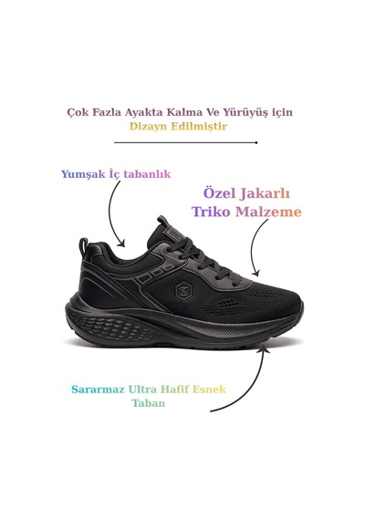 Mcdark 1938 Triko Malzeme Sneaker Ayakkabı Siyah