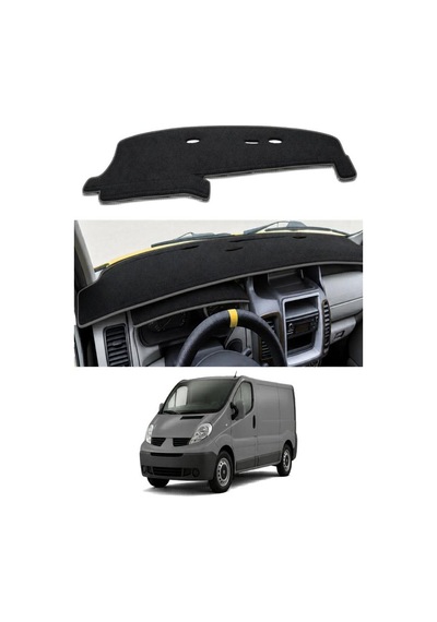 Renault - Trafic 1 2001-2014 Uyumlu Torpido Koruma Kılıfı - Gri Şeritli
