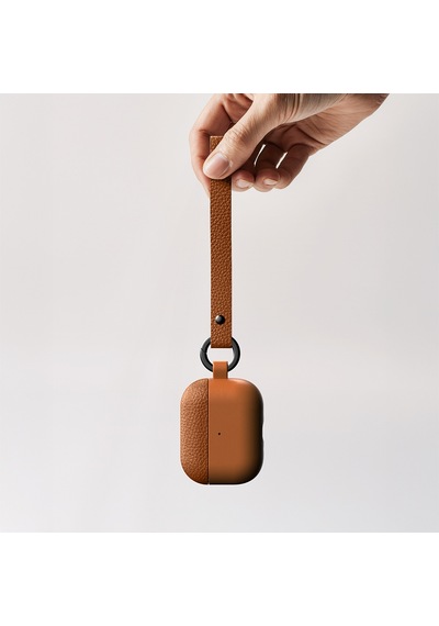 Apple Uyumlu AirPods Pro 3 Amazingthing Glamour Classique Serisi Deri Tasarımlı Kapak Kahverengi Kahverengi