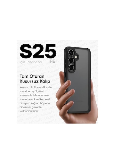 Galaxy S25 Fe İçin Basic Serisi Yükseltilmiş Lens Çerçeveli Ultra Güçlü Darbeye Dayanıklı Yumuşak Silikon Mat Kılıf 50 x 22