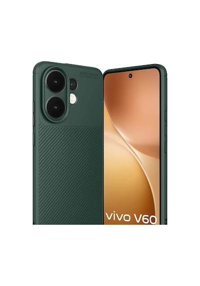 Vivo V60 5g Uyumlu Auto Focus Karbon Kapak - Koyu Yeşil