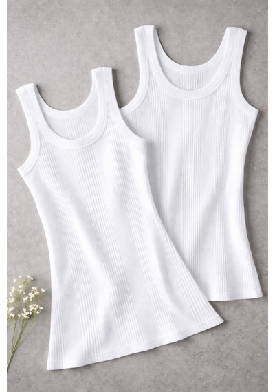 Demirsa Boutique Pamuklu Penye Kaşkorse Kumaş Kalın Askılı Oval Yaka Beyaz Renk Kadın 2'li T-shirt Atlet Beyaz Demirsa Boutique Pamuklu Penye Kaşkorse Kumaş Kalın Askılı Oval Yaka Beyaz Renk Kadın 2'li T-shirt Atlet Beyaz