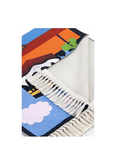 Dijital Baskılı Çocuk Seccadesi - Kayıklı Kabeli Mavi Renk - 44 X 78 cm