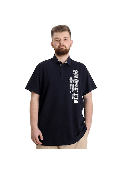 Mode Xl Büyük Beden Erkek T-Shirt Polo Parçalı Flt 23329 Lacivert 001 Mode Xl Büyük Beden Erkek T-Shirt Polo Parçalı Flt 23329 Lacivert 001