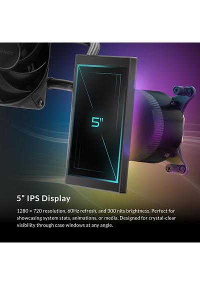 Vortex View 360 Argb 360mm Aıo Sıvı İşlemci Soğutucu, 5 İnç Ips Lcd, 3x120mm Pwm Fan, Intel/amd, Siyah Diğer