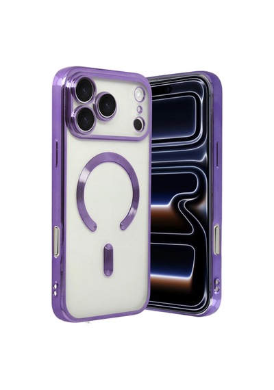 Apple Apple iPhone Uyumlu 17 Pro Kross Magneticsafe Kapak - Mor Düz Renkli