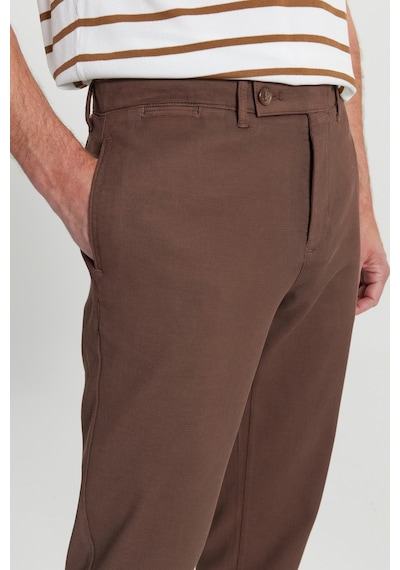 Erkek Vızon Pamuklu Comfot Fit Rahat Kesim Yan Cepli Armürlü Casual Esnek Pantolon Vızon