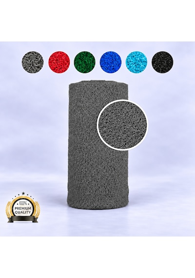Hortumtech Kıvırcık Paspas Kir Tutucu Pvc Kapı Önü İç Dış Mekan Eko 12 Mm - Gri 100 X 450 Cm