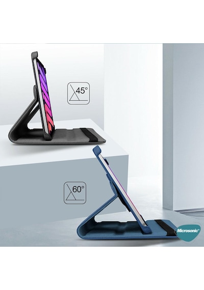 Microsonic Apple Uyumlu iPad Mini 7 Kılıf A2993-a2995 360 Rotating Stand Deri Tablet Kılıfı