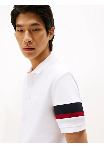Tommy Hilfiger Rwb Sleeve Tape Reg, Ybr Beyaz Erkek Polo T-shirt