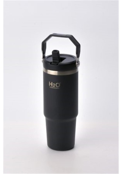 H2o Black Pıpetlı Termos Kupa 900ml Siyah
