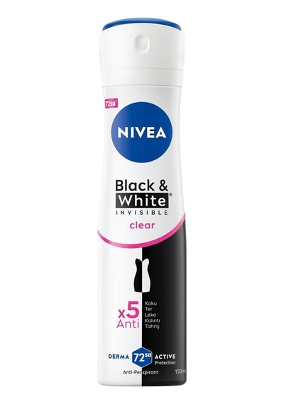 Nıvea Kadın Sprey Deodorant Black&white Invisible Clear 150 Ml 4 Adet