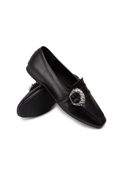 Deery Siyah Kadın Tokalı Loafer Ayakkabı - K1211zsyhc01 Siyah
