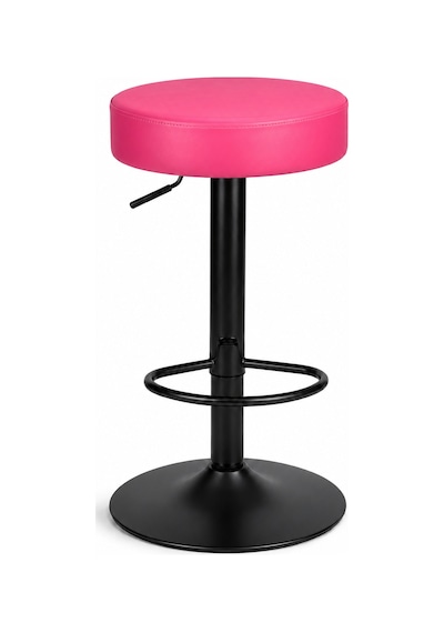 Bürocci Moni Bar Sandalyesi - Pembe - 9511y0120 - Siyah Mat Boyalı Metal Ayak