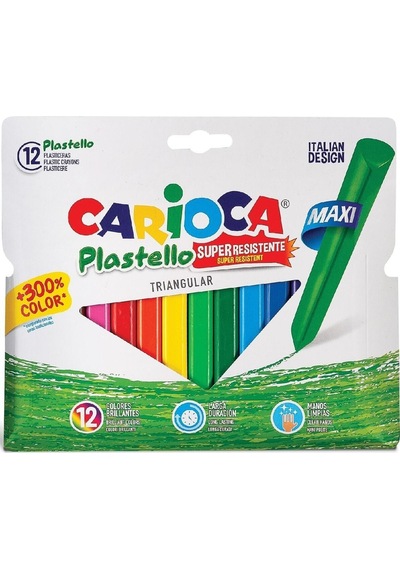 Jumbo Üçgen Elleri Kirletmeyen Yıkanabilir Pastel Boya Kalemi 12