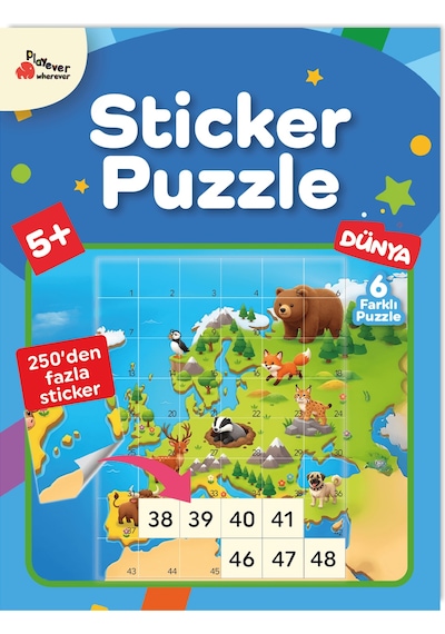 Playever Sticker Puzzle - Dünya, Çıkartmalı Yapboz Etkinlik Kitabı