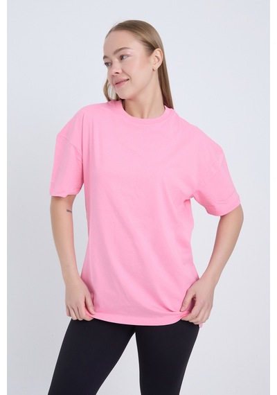 Velvoria Unisex Oversize Basic 3'lü Siyah Beyaz Pembe Renk T-shirt Çok Renkli3