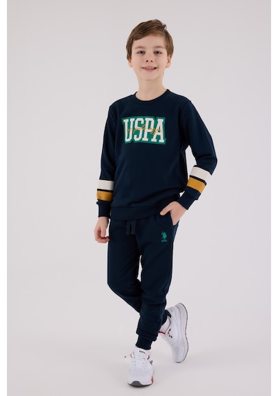 U.S. Polo Assn. Lisanslı Erkek Çocuk Alt Üst 2 Parça Eşofman Takımı Us2213 Lacivert