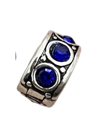 Mavi Taşlı Klips Charm Gümüş