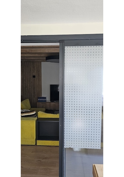 Technosmart 45x150cm Şeffaf Kare Desenli Buzlu Cam Kaplama Filmi Mutfak Ofis Pencere Banyo